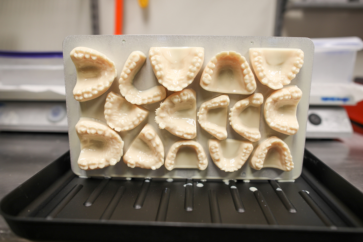 多个3D打印牙科模型